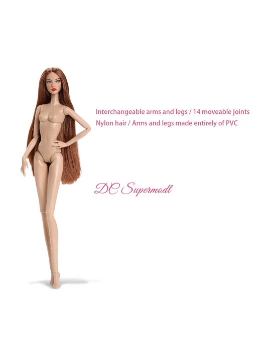 Нет бренда Кукла DCSupermodel, 32 см, Normal skin-straight, Hand-foot Stand Part