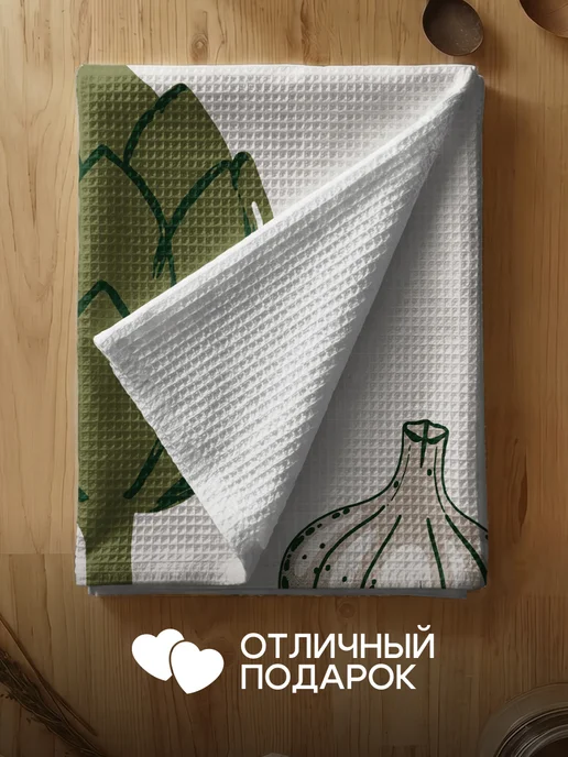 Василиса Полотенца кухонные вафельные. Набор 4 штуки, белый, фото 7