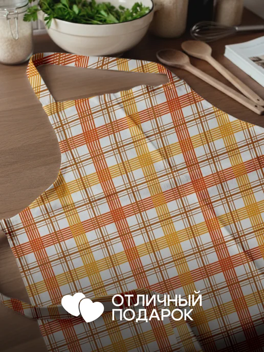 Василиса Фартук кухонный без кармана хлопок, желтый, фото 4