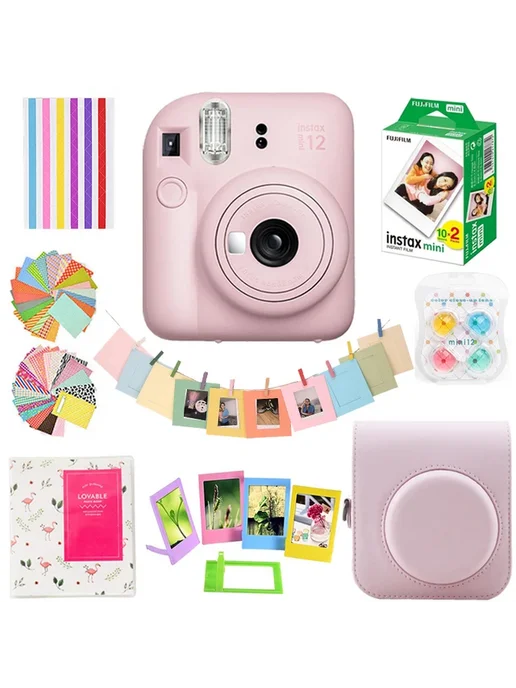 FUJIFILM Instax Mini 12 в 5 цветах Белый, White accessory b, розовый