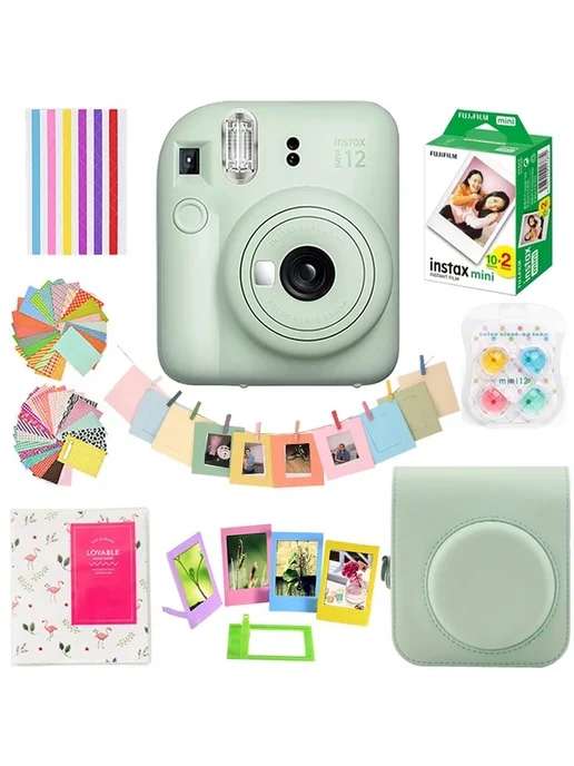 FUJIFILM Instax Mini 12 Зеленый + аксессуары, зеленый
