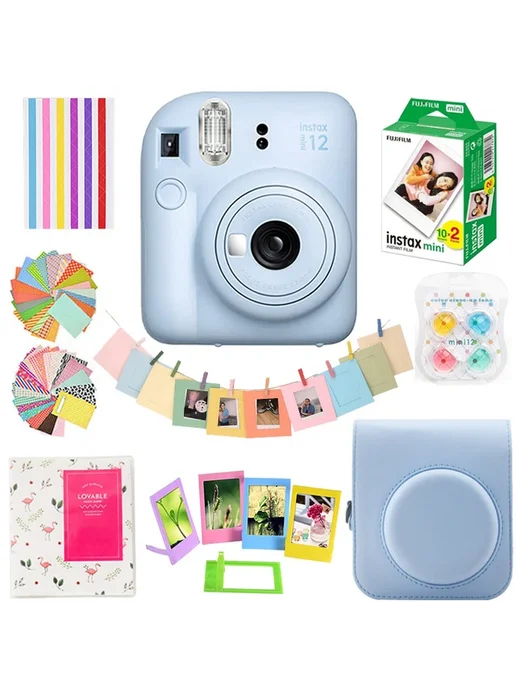 FUJIFILM Instax Mini 12 Зеленый + аксессуары, синий