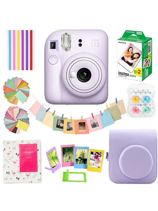 FUJIFILM Instax Mini 12 в 5 цветах Белый, White accessory b, фиолетовый