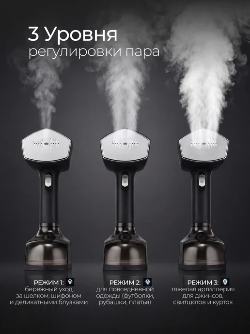 Laikonic Отпариватель ручной для одежды мощный профессиональный 4 в 1, черный, фото 3