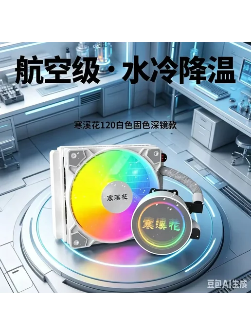 Нет бренда Белый 120 AIO жидкостный кулер для процессора ARBG 1 штуки, белый, фото 5