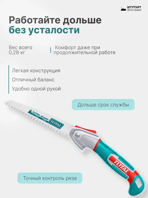 TOTAL tools Пила складная 180мм TOTAL THFSW1808, арт. THFSW1808, голубой, фото 4