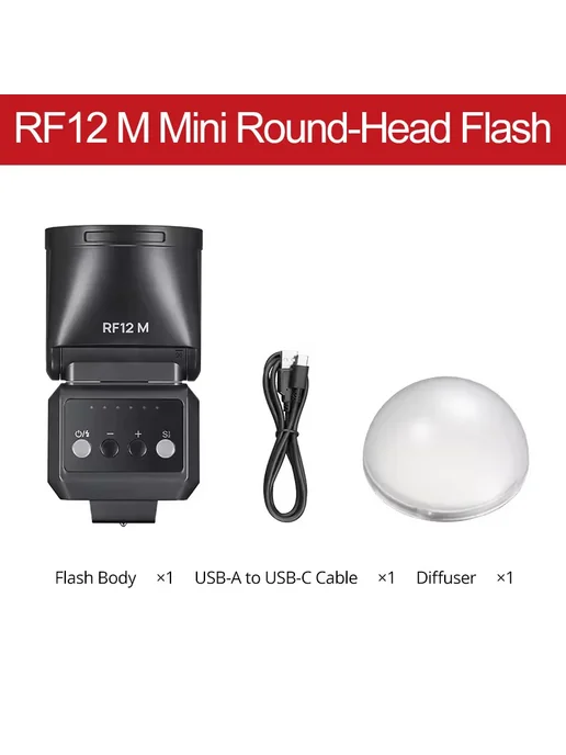 Lapgood Вспышка ZENIKO RF12 M Mini с круглой головкой для камеры, ун, вариант