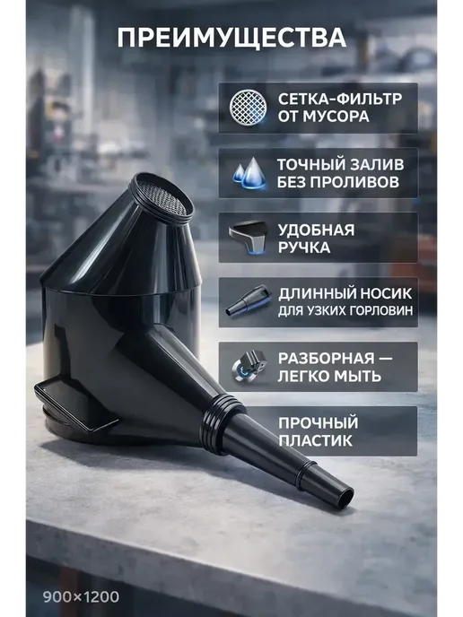 бан55 Воронка автомобильная разборная с фильтром, вариант, фото 2
