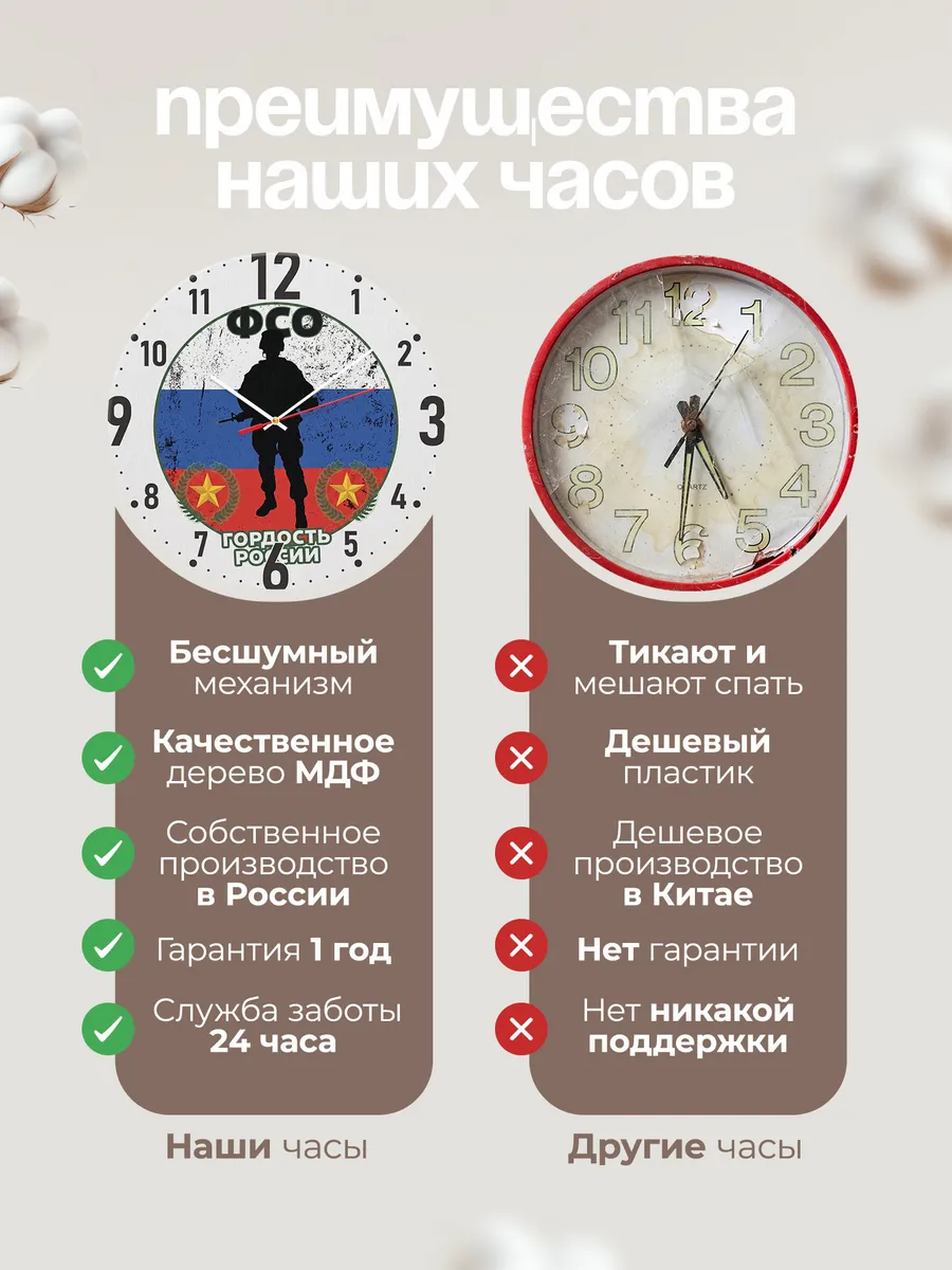 Часы настенные "ФСО - гордость России" — фото 2