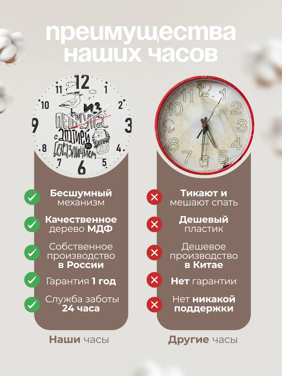Часы настенные "Из Петербурга с апатией" — фото 2