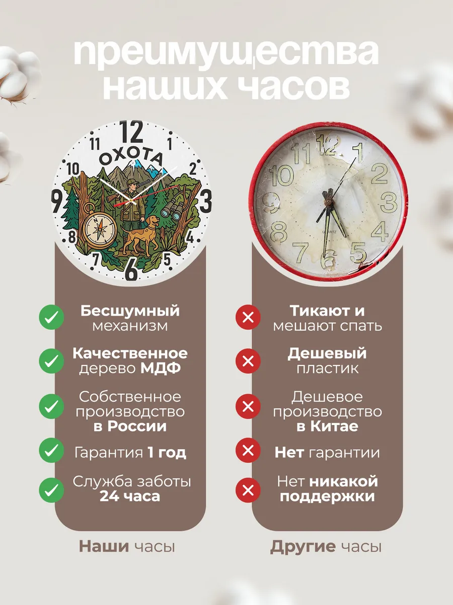 Часы настенные "Охота" — фото 2