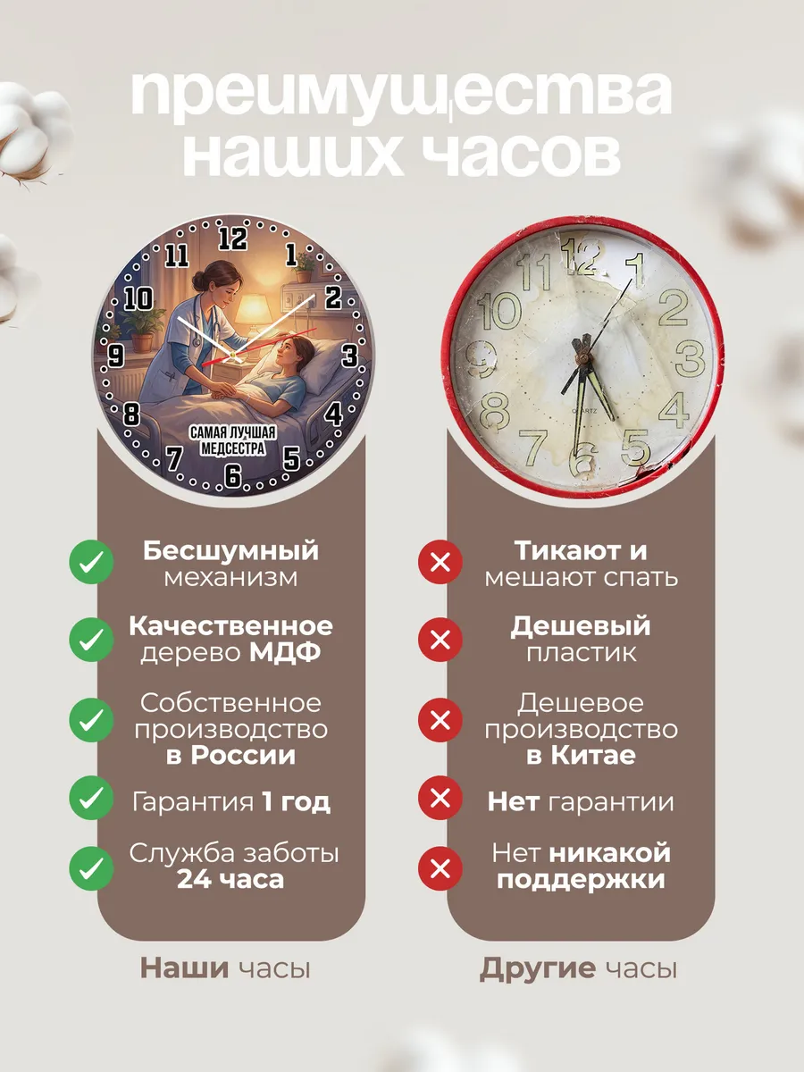 Часы настенные "Самая лучшая медсестра" — фото 2