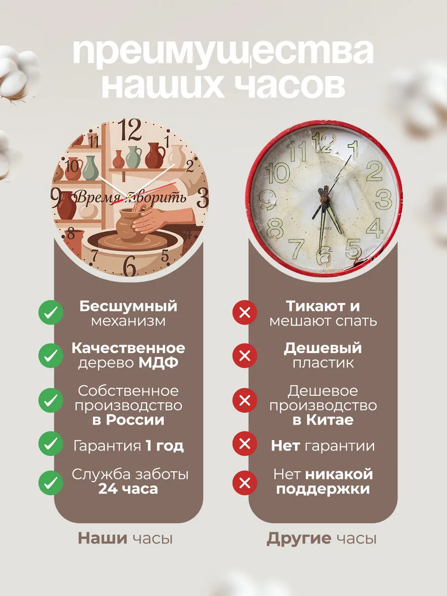 Часы настенные "Гончарная мастерская" — фото 2