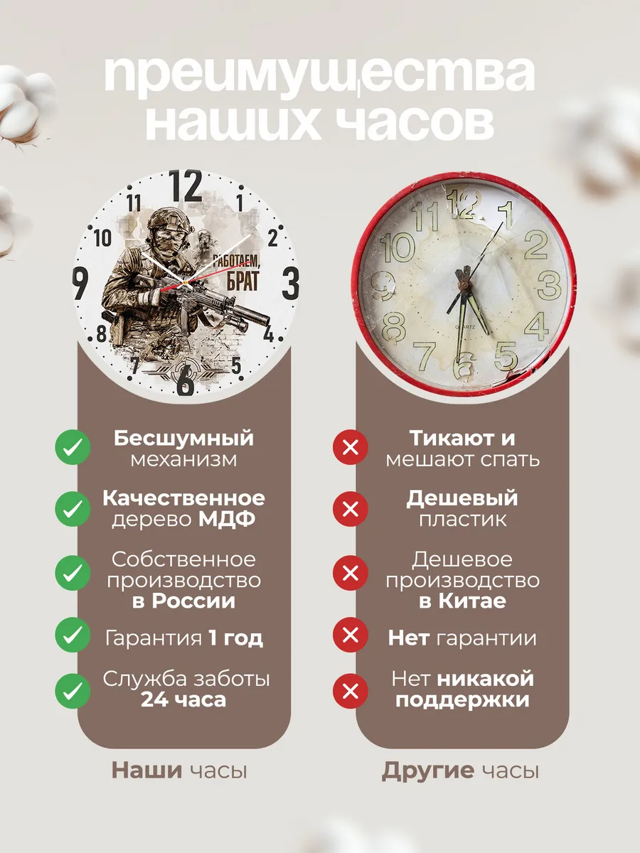 Часы настенные "Спецназ. Работаем, брат" — фото 2