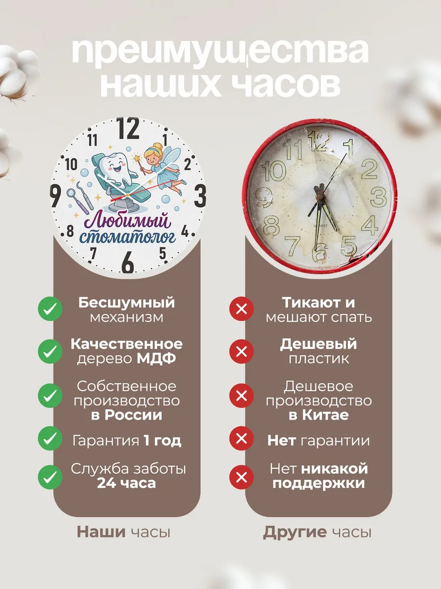 Часы настенные "Любимый детский стоматолог" — фото 2