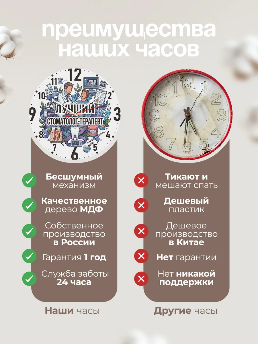 Часы настенные "Лучший стоматолог-терапевт" — фото 2