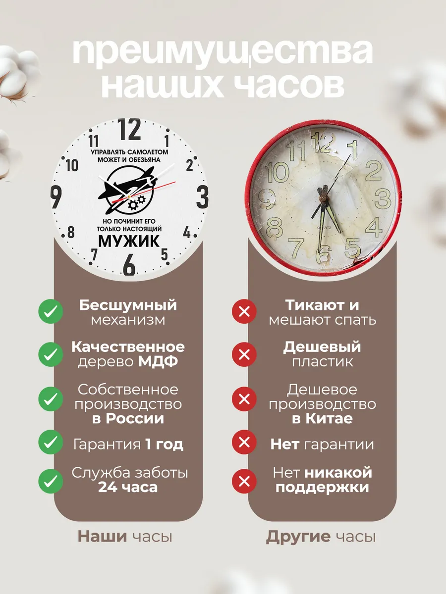 Часы настенные "Подарок лётчику" — фото 2