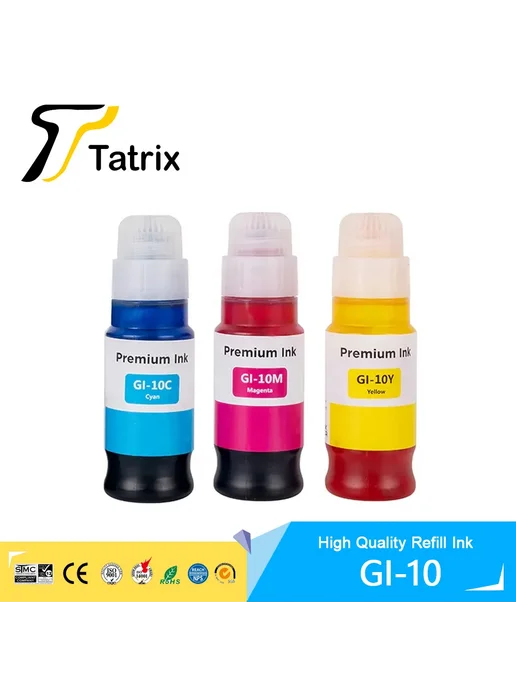 Tatrix International Чернила Tatrix GI-10 для Canon PIXMA GM2010 GM4010 G5010 G60, черный