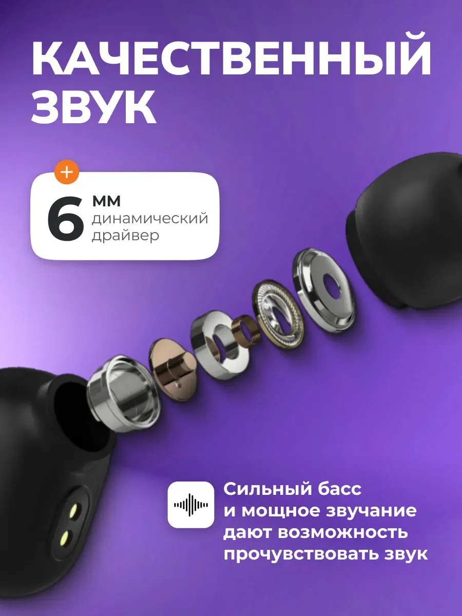 Наушники беспроводные с микрофоном — фото 2