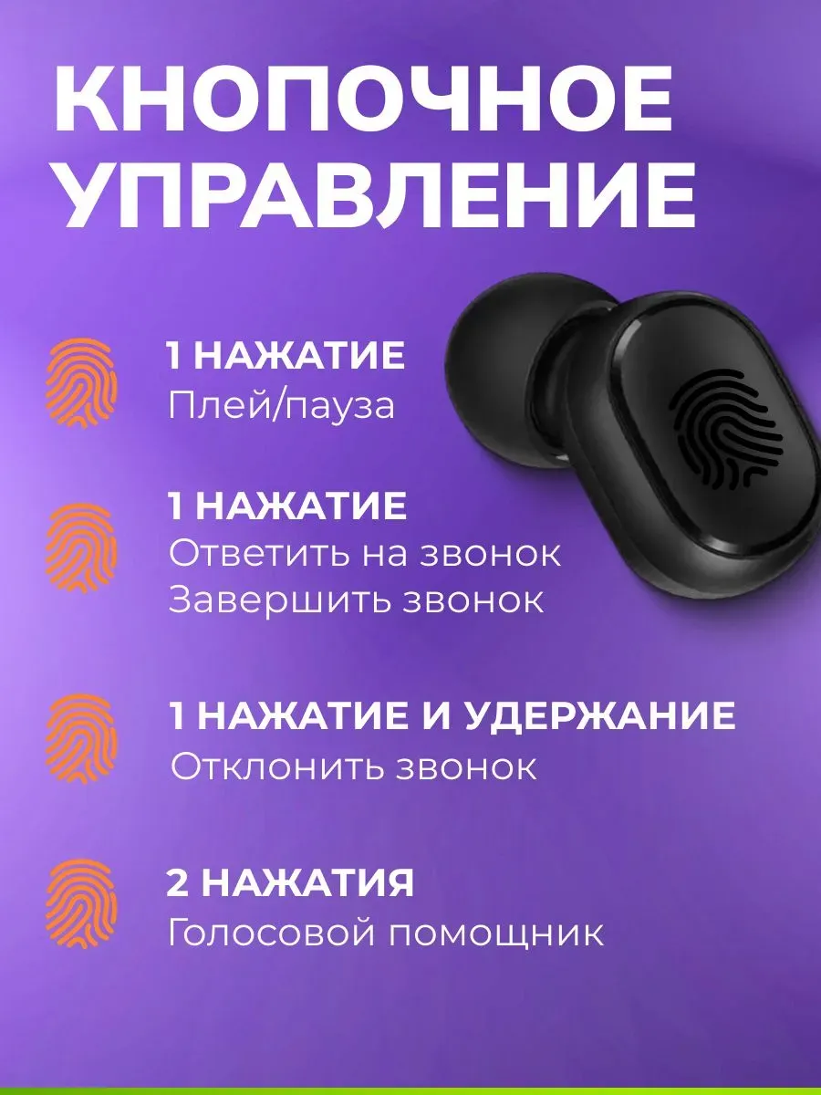 Наушники беспроводные с микрофоном — фото 4