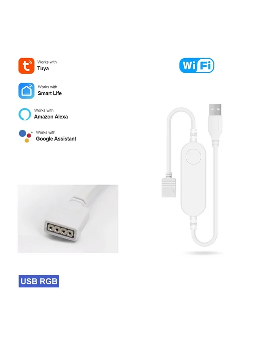 coolo RGB контроллер WiFi 5V 4Pin для Tuya, белый