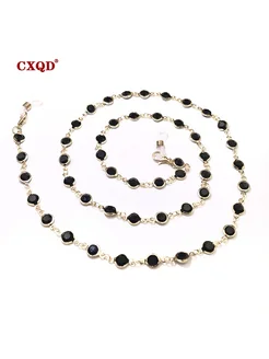 CXQD Цепочка для очков gold black 75cm
