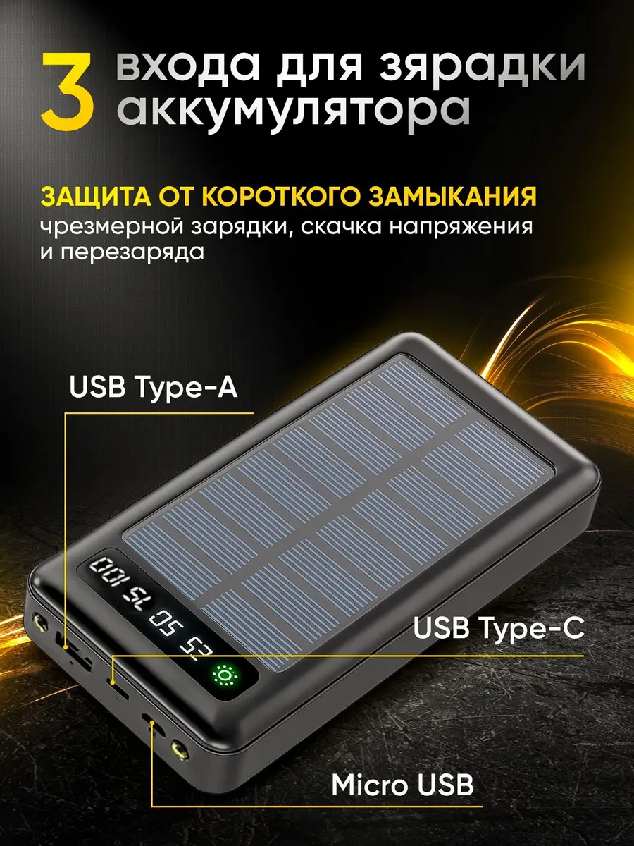 Внешний аккумулятор Повербанк Power bank 30000 мАч — фото 5