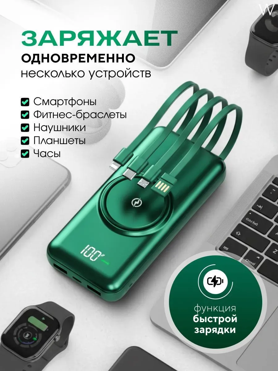 Внешний аккумулятор Повербанк Power bank 20000 мАч — фото 6
