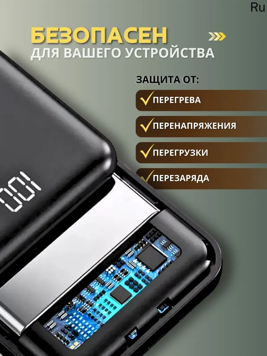 Внешний аккумулятор Повербанк Power bank 20000 мАч — фото 6