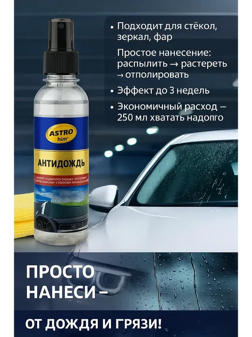 DomikaShop Антидождь для автомобиля на лобовое для ухода за машиной, вариант