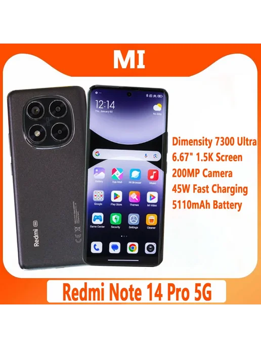 Смартфон Xiaomi Redmi Note 14 Pro 12/512 ГБ, зеленый, фото 2