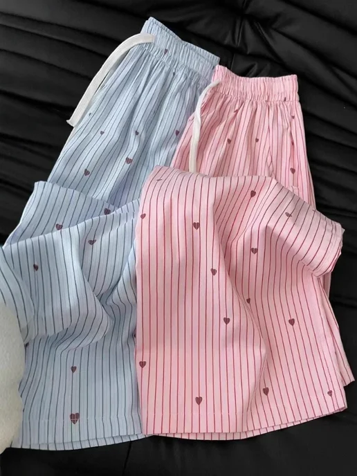 Mystflora Женские летние брюки в полоску Polyester, розовый, фото 2