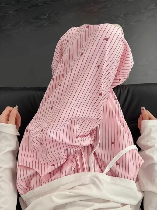 Mystflora Женские летние брюки в полоску Polyester, голубой, фото 2