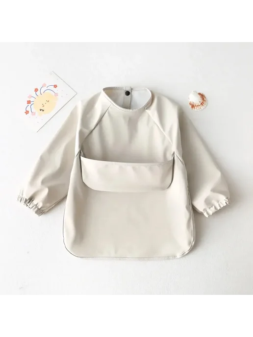 Нет бренда Детский водонепроницаемый фартук light grey, серый