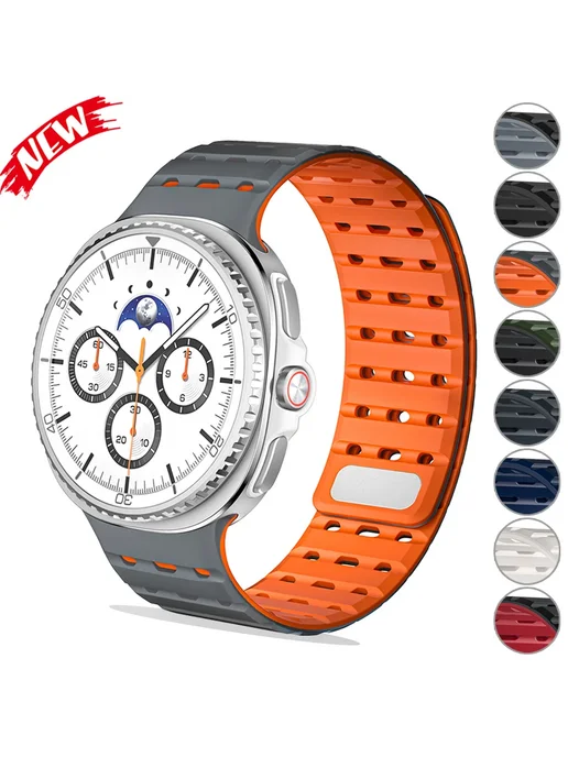 CAOWTAN Силиконовый магнитный ремешок Samsung Galaxy Watch 8 40MM BR, красный, фото 2