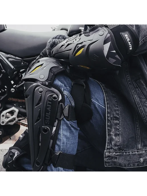 HEROBIKER Наколенники и налокотники мото желтые, черный, фото 7