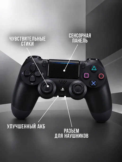 Геймпад Playstation 4, черный, фото 2