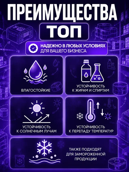 Вайтилен Термоэтикетки 58х40 5 рулонов по 700 шт, 58x40, 700 шт, фото 3