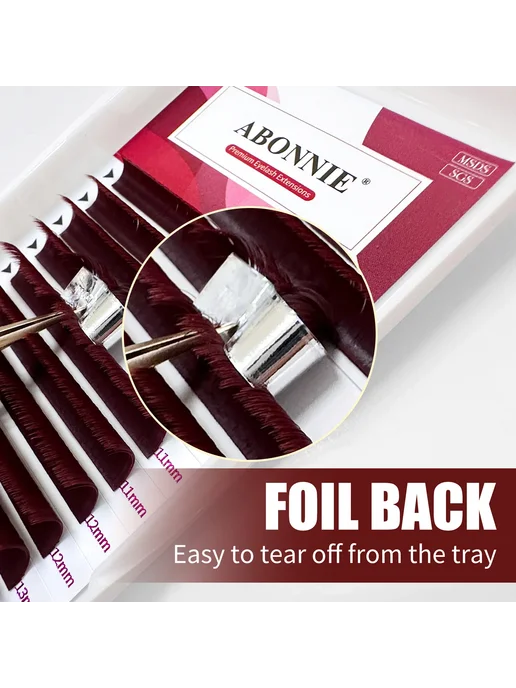ABONNIE ресницы Easy Fanning C 0,07 мм MIX 8-15 Wine Red, красный, фото 3