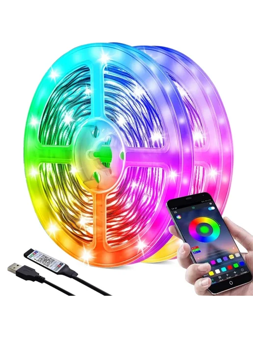 saimili Саимили RGB светодиодная лента 5В Bluetooth 3m, 3m