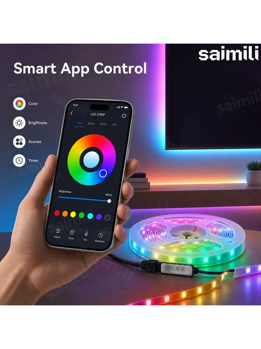 saimili Саимили RGB светодиодная лента 5В Bluetooth 3m, 5m, фото 2