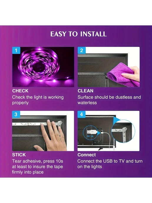 saimili Саимили RGB светодиодная лента 5В Bluetooth 3m, 1m, фото 7