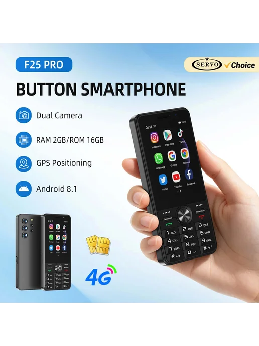 Смартфон SERVO F25pro Pocket 2/16 ГБ, черный, фото 2