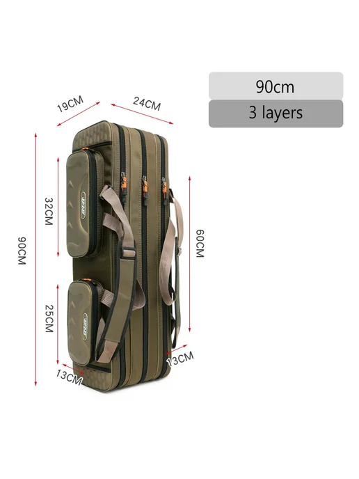 Нет бренда Сумка для удочек Oxfort 1680D 3 layer 90cm, 3