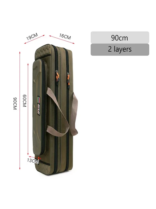 Нет бренда Сумка для удочек Oxfort 1680D 3 layer 90cm, армейский 2