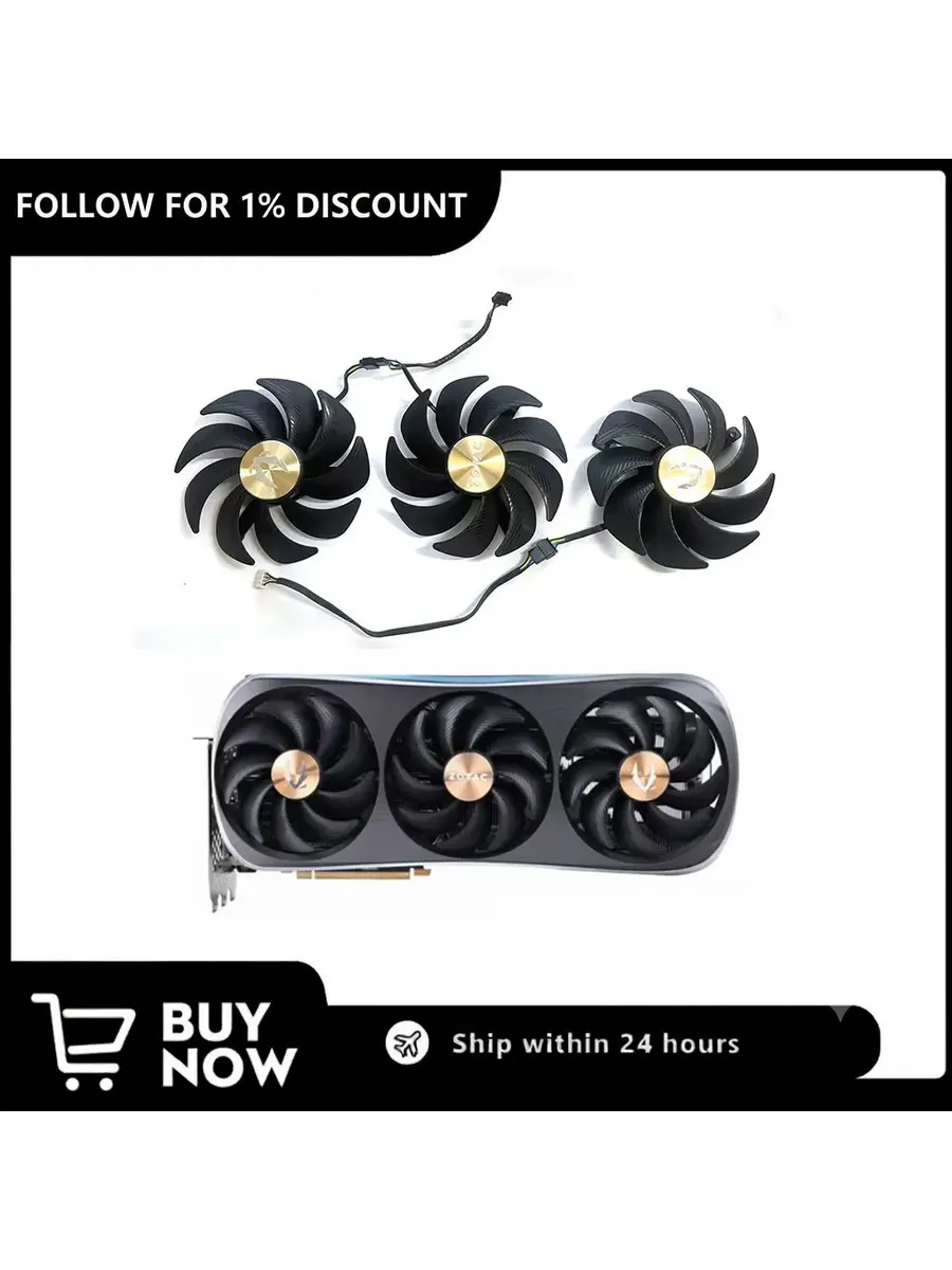 LZQLY Вентилятор для видеокарты Zotac RTX4090 AMP EXTREME AIRO 105