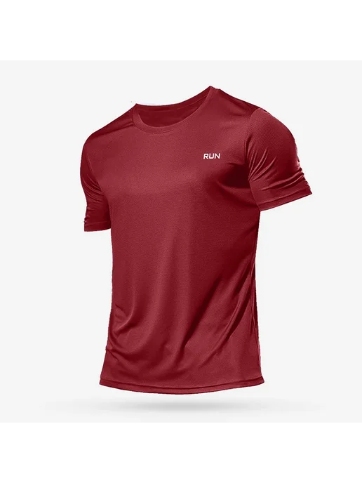YOUONGWEAR Мужские быстросохнущие футболки для бега из полиэ, красный