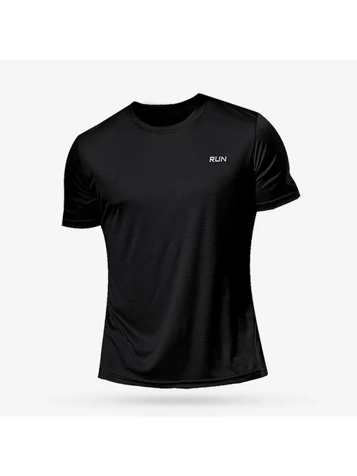 YOUONGWEAR Мужские быстросохнущие футболки для бега из полиэ, черный