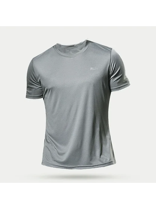 YOUONGWEAR Мужские быстросохнущие футболки для бега из полиэ, серый