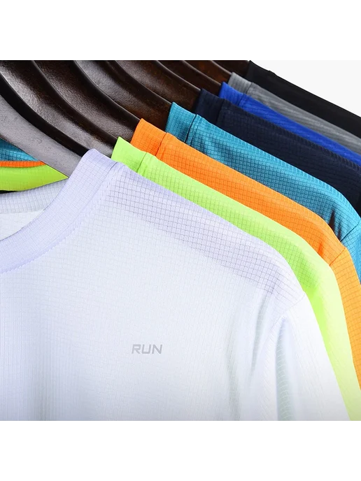 YOUONGWEAR Мужские быстросохнущие футболки для бега из полиэ, серый, фото 2
